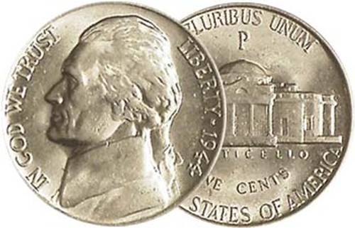 1944-P Jefferson Nickel Brilliant Uncirculated Image 1