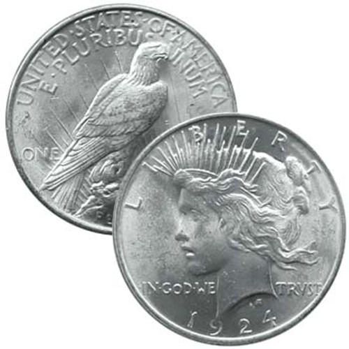 1924-P Peace Silver Dollar Brilliant Uncirculated Image 1 1924-P Peace Silver Dollar Brilliant Uncirculated Image 1