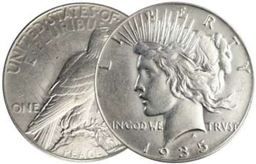 1935-S Peace Silver Dollar Brilliant Uncirculated | International