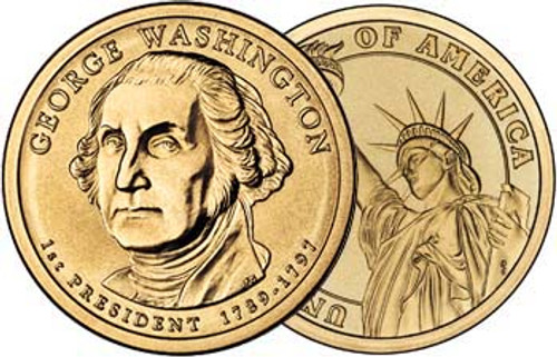 George Washington 2007-P Presidential Dollar Brilliant Uncirculated Image 1 George Washington 2007-P Presidential Dollar Brilliant Uncirculated Image 1