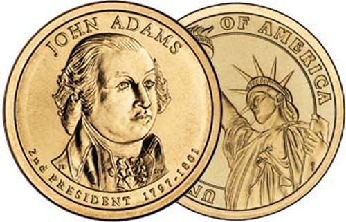 John Adams 2007-P Presidential Dollar Brilliant Uncirculated Image 1 John Adams 2007-P Presidential Dollar Brilliant Uncirculated Image 1