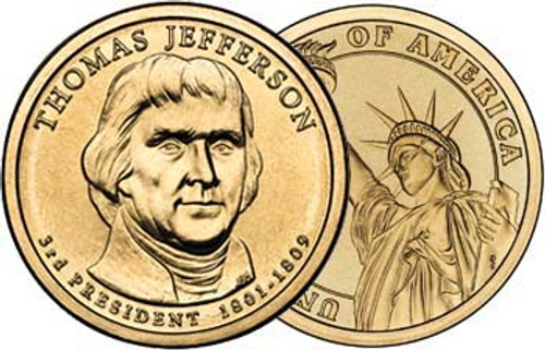 Thomas Jefferson 2007-D Presidential Dollar Brilliant Uncirculated Image 1 Thomas Jefferson 2007-D Presidential Dollar Brilliant Uncirculated Image 1