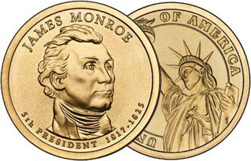 James Monroe 2008-P Presidential Dollar Brilliant Uncirculated Image 1 James Monroe 2008-P Presidential Dollar Brilliant Uncirculated Image 1