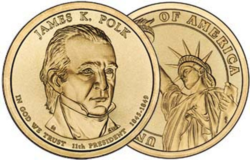 James Polk 2009-D Presidential Dollar Brilliant Uncirculated Image 1