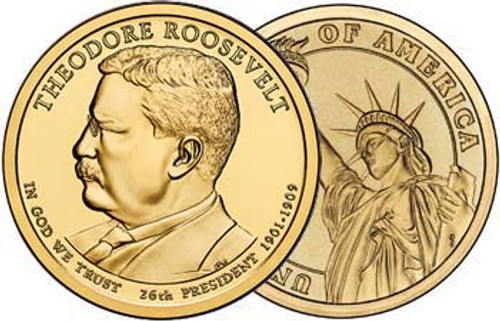 Theodore Roosevelt 2013-P Presidential Dollar Brilliant Uncirculated Image 1