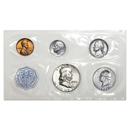 1958 Proof Set 5 Coins