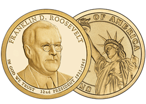 Franklin D. Roosevelt 2014-D Presidential Dollar Brilliant Uncirculated Image 1