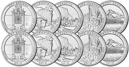 2010 P & D National Park Quarter 10 Coins Brilliant Uncirculated Image 1 2010 P & D National Park Quarter 10 Coins Brilliant Uncirculated Image 1