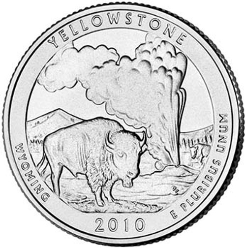 2010-P Yellowstone National Park Quarter Brilliant Uncirculated Image 1