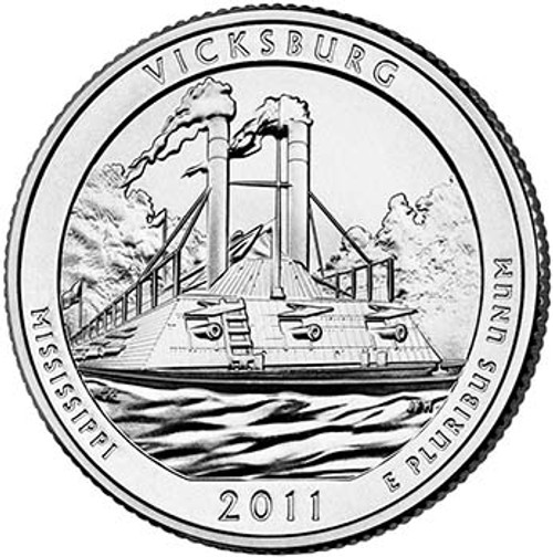 2011-P Vicksburg National Military Park Quarter Brilliant Uncirculated Image 1