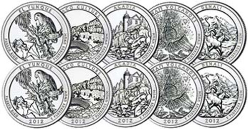 2012 P & D National Park Quarter 10 Coins Brilliant Uncirculated Image 1 2012 P & D National Park Quarter 10 Coins Brilliant Uncirculated Image 1