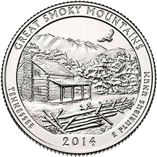 2014-P Great Smoky Mountains National Park Quarter Brilliant Uncirculated Image 1
