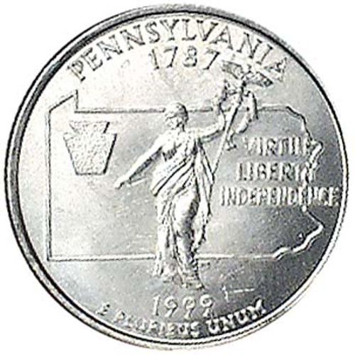 1999-D Pennsylvania Quarter Brilliant Uncirculated Image 1