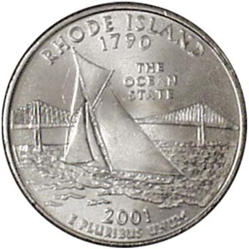 2001-P Rhode Island Quarter Brilliant Uncirculated Image 1 2001-P Rhode Island Quarter Brilliant Uncirculated Image 1