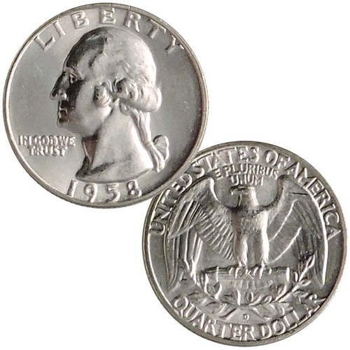 1958-D Washington Silver Quarter Brilliant Uncirculated Image 1 1958-D Washington Silver Quarter Brilliant Uncirculated Image 1