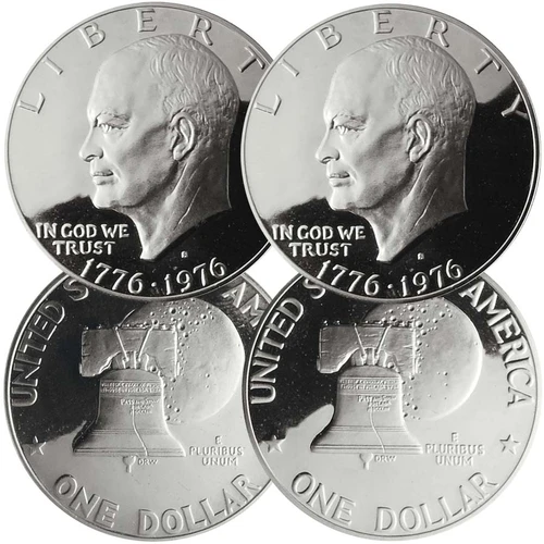 U.S. Eisenhower Silver Dollars 1976-S Type I & II Proof
