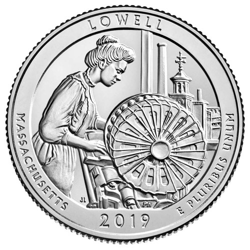 2019-D Lowell National Historical Park Quarter Brilliant Uncirculated Image 1 2019-D Lowell National Historical Park Quarter Brilliant Uncirculated Image 1