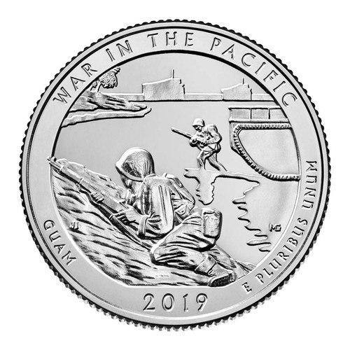2019-D War in the Pacific National Historical Park Quarter Brilliant Uncirculated Image 1 2019-D War in the Pacific National Historical Park Quarter Brilliant Uncirculated Image 1