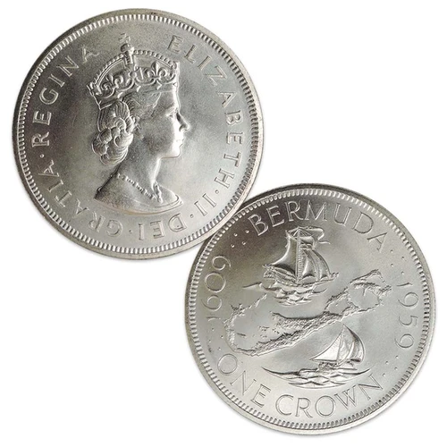 Bermuda 1959 Crown Brilliant Uncirculated Image 1