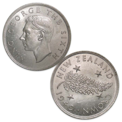 New Zealand 1949 Silver Crown Exra Fine