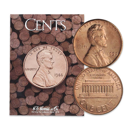 1959-2008 Lincoln Memorial Cents 10 Different Brilliant Uncirculated with Folder