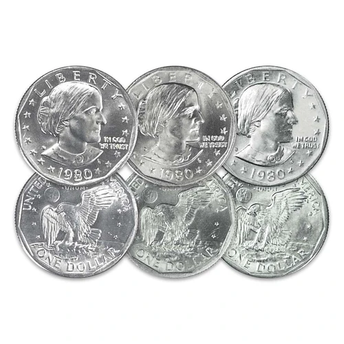 1980 P, D & S Susan B. Anthony Dollar Trio Brilliant Uncirculated
