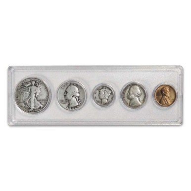 1941-1945 World War II Era Five Coin Type Set with Case