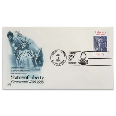 Usa 22 Cent Postal Stamp With The Statue Of Liberty Stock Photo