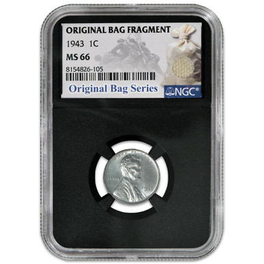 1943 Lincoln Steel Cent Certified MS-66 with Original Mint Bag