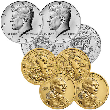 2025 P & D Kennedy Half Dollar & Native American Dollar 4-Coin Set ...