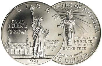 United States Liberty Coins 1986年 銀貨 1986 S Statue Liberty Ellis Island Half Dollar Commemorative