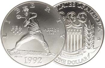1992年 USA野球 オリンピック出場記念 PCGS PR69 銀貨 062 1992年 USA野球 オリンピック出場記念 PCGS PR69 銀貨 062 V1