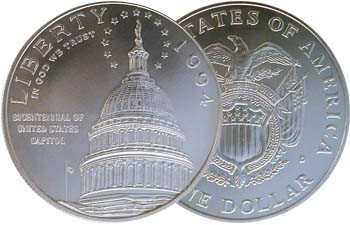 1994-D Capitol Silver Dollar Brilliant Uncirculated