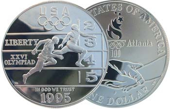1995-P Track and Field Silver Dollar Proof | International Coins