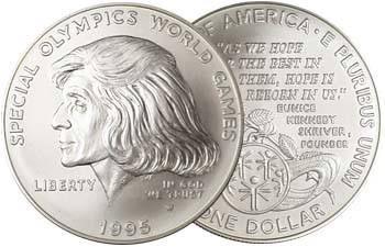 1995-W Special Olympics Silver Dollar Brilliant Uncirculated