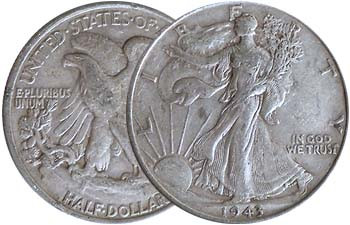 1943-P Walking Liberty Silver Half Dollar Very Fine