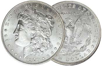 1879 Morgan Silver Dollar (Extremely Fine to Almost Uncirculated) -  Currency and Coin