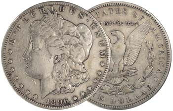 1896-S Morgan Silver Dollar Very Fine | International Coins & Currency