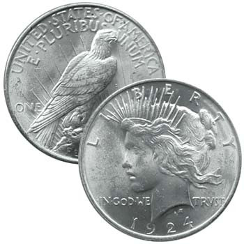 1924-P Peace Silver Dollar Brilliant Uncirculated | International