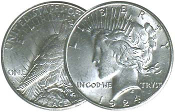 1924-S Peace Silver Dollar Brilliant Uncirculated | International