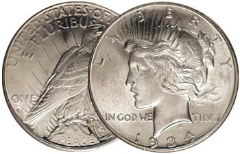 1934-D Peace Silver Dollar Brilliant Uncirculated | International