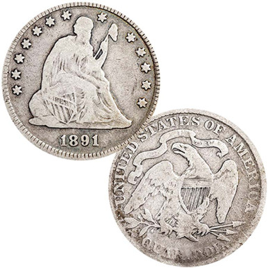 1866-1891 Seated Liberty Silver Quarter with Motto Good