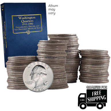 1932-1964 Washington Silver Quarter 83 Coin Complete Set with