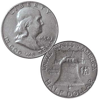 1954-D Franklin Silver Half Dollar Very Fine | International Coins