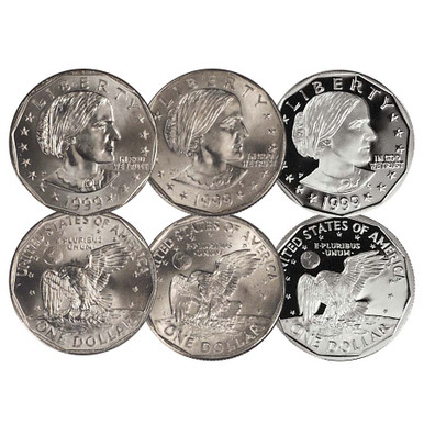 1999 Susan B. Anthony Dollar 3-Coin Set Brilliant Uncirculated