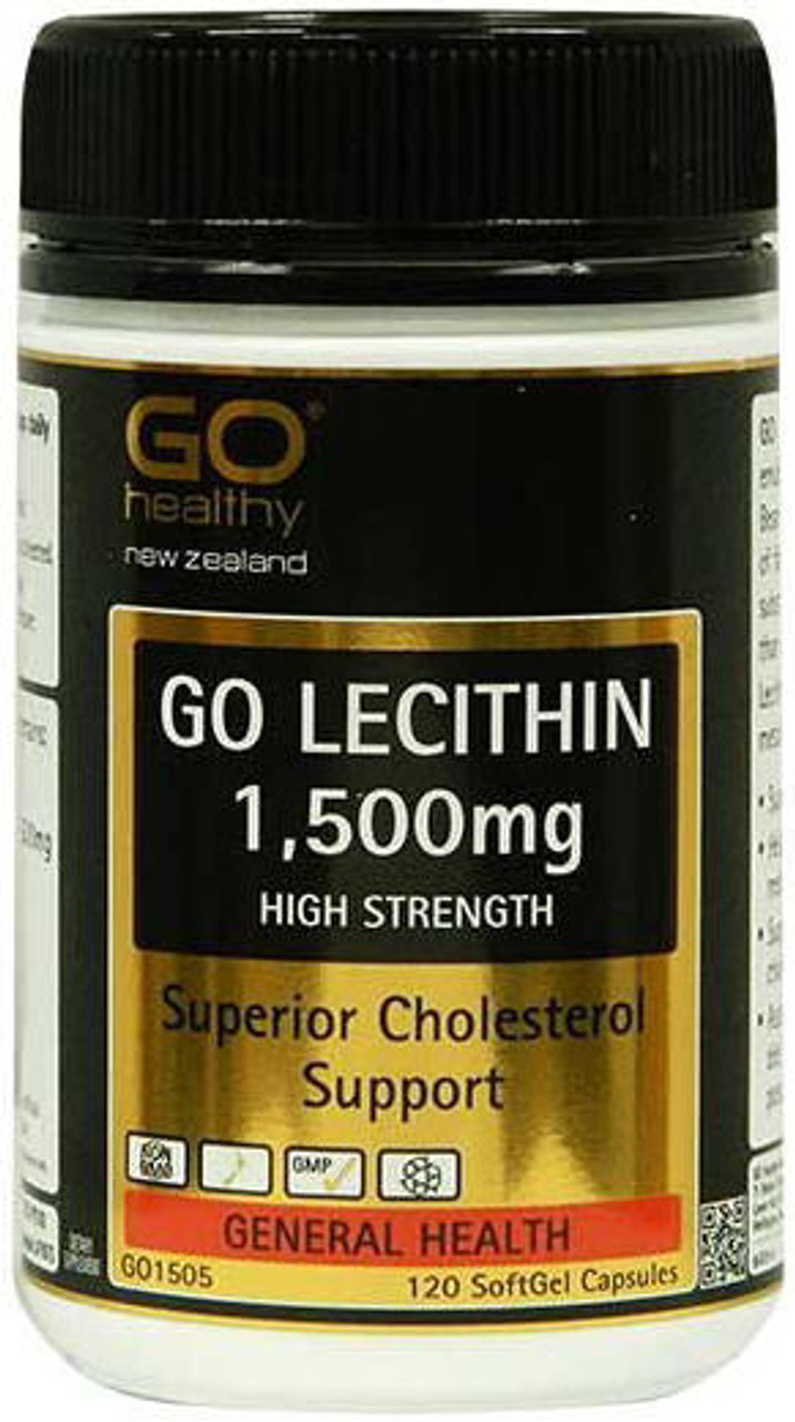 Go Healthy GO Lecithin 1500mg Cholesterol Support Capsules 120