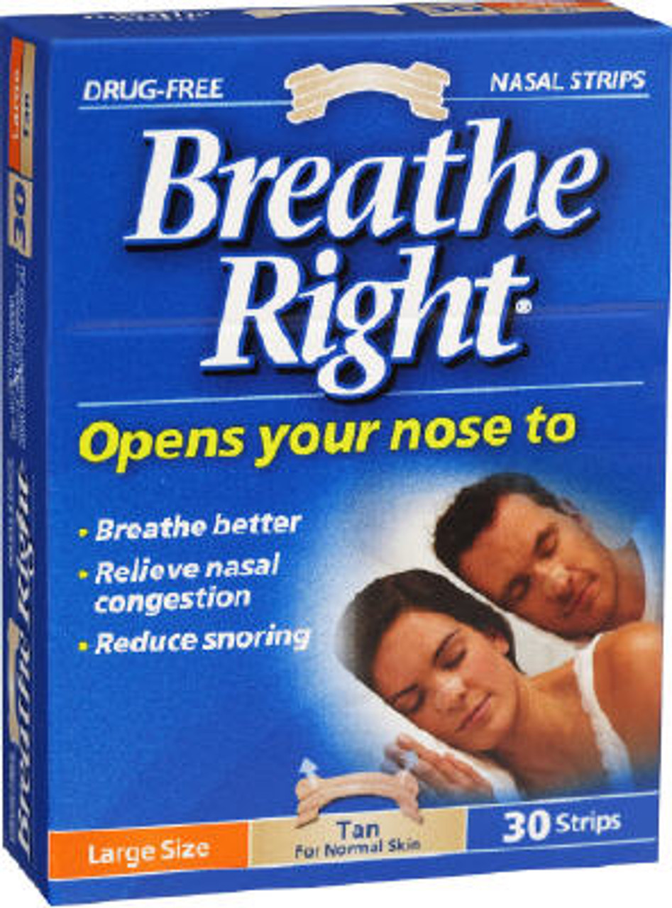 Breathe Right Nasal Strips Original Large 30s | Instantly Relieves Nasal  Congestion | Helps Reduce Snoring | Drug-Free