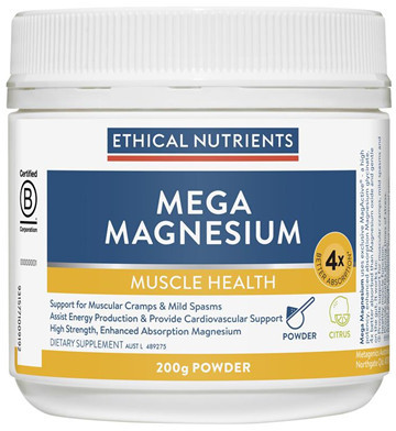 Contains Magnesium amino acid chelate (Meta Mag® - Magnesium diglycinate), Plus Taurine, Ascorbic acid (Vitamin C), Calcium , Potassium, and Vitamin B6 Formulated as a Citrus Flavoured Powder