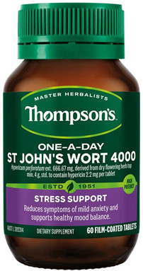 Thompson's St John's Wort contains standardised St. John’s Wort extract to support stress and mood