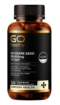 Contains Grape Seed (Vitis vinifera) ext. equiv to - 60,000mg, Providing OPC's (Oligomeric Procyanidins) - 445mg